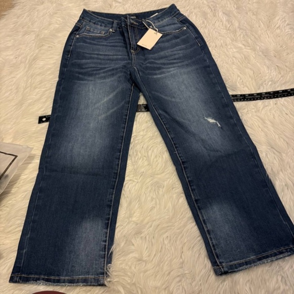 Flamingals cropped leg stretchy jeans size S FG1-63